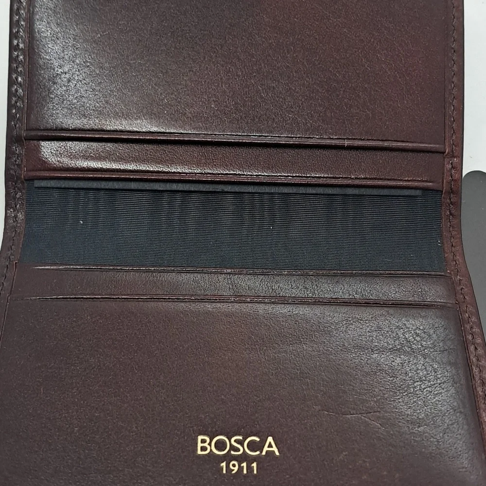 Mens Bosca Dark Brown Leather Card Holder